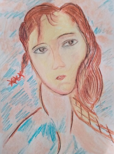 Drawing titled "woman b" by Jora Poshytilo, Original Artwork, Pencil