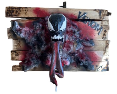 Skulptur mit dem Titel "Tableau Venom" von Jordan Jeffray, Original-Kunstwerk, Acryl
