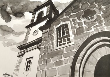 「Igreja de Soalhães」というタイトルの絵画 Jordana Pardoによって, オリジナルのアートワーク, インク