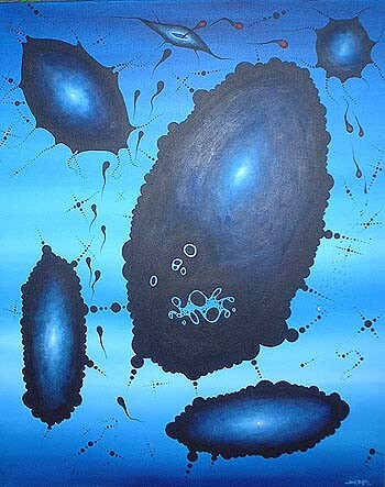 Pintura titulada "Microcosmos-Macroco…" por Jordi Bofill, Obra de arte original, Oleo