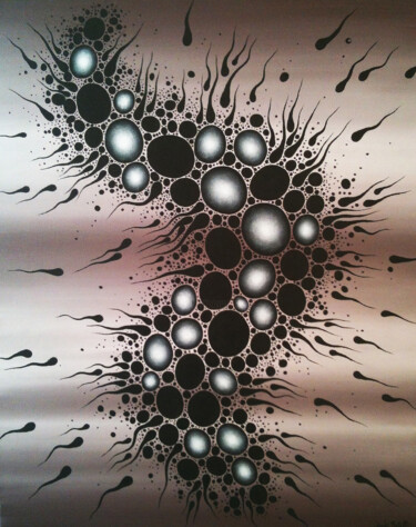 Peinture intitulée "Bacteria" par Jordi Bofill, Œuvre d'art originale, Acrylique Monté sur Châssis en bois