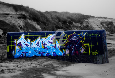 Photography titled "BUNKER GRAFFITI-01" by Jorg Becker, Original Artwork, Non Manipulated Photography