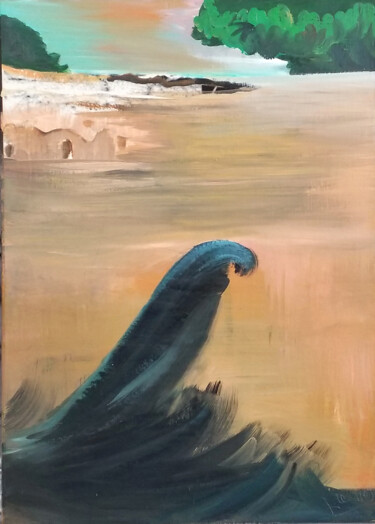 Schilderij getiteld "Die Welle" door Jörg Herold, Origineel Kunstwerk, Acryl