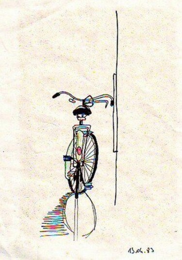 Dibujo titulada "bike" por Jörg Johannes Pfeifer, Obra de arte original, Lápiz