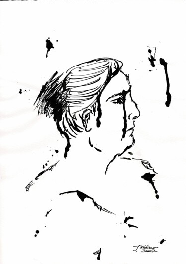 Drawing titled "Tusche auf Bütten O…" by Jörg Weber, Original Artwork, Ink
