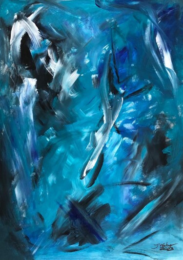 Peinture intitulée "Blue Acryl auf Lein…" par Jörg Weber, Œuvre d'art originale, Acrylique