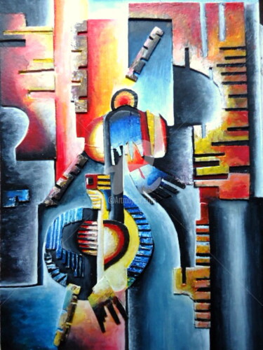 Pintura titulada "Abstracción" por Joracote, Obra de arte original