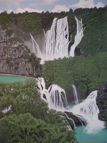 Pintura titulada "plitvice-lakes.jpg" por Jorge Marin, Obra de arte original, Acrílico