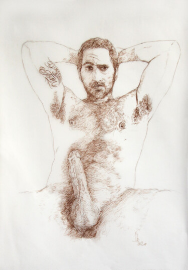 Tekening getiteld "Timmo phallus, homo…" door Jorge Bandarra, Origineel Kunstwerk, Inkt