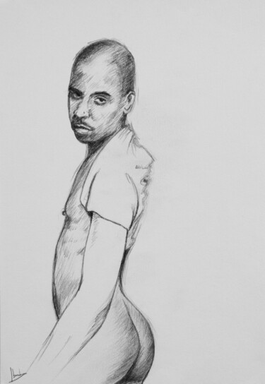 Drawing titled "Jaison standing, ve…" by Jorge Bandarra, Original Artwork, Graphite