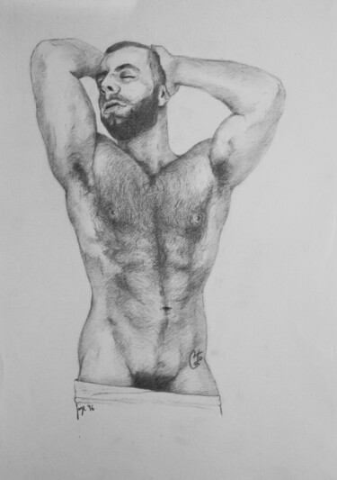 Drawing titled "Eddy´s torso" by Jorge Bandarra, Original Artwork, Pencil