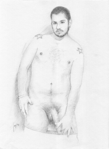 Drawing titled "Brandon, standing n…" by Jorge Bandarra, Original Artwork, Graphite