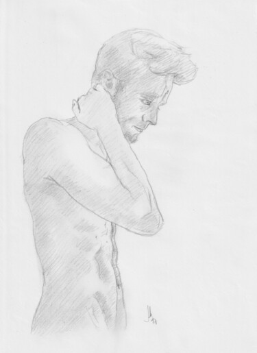Zeichnungen mit dem Titel "Markus portrait stu…" von Jorge Bandarra, Original-Kunstwerk, Graphit