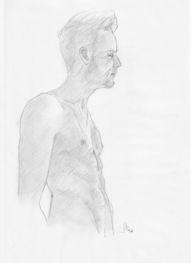 Zeichnungen mit dem Titel "Markus portrait stu…" von Jorge Bandarra, Original-Kunstwerk, Graphit