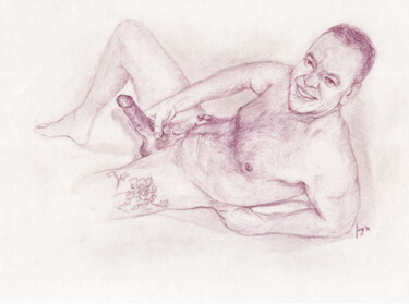 Drawing titled "Shaun, homoerotic" by Jorge Bandarra, Original Artwork, Pencil