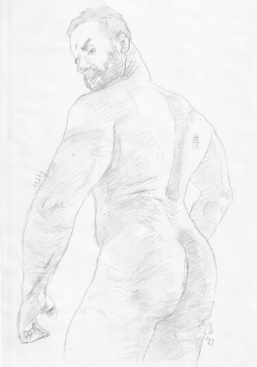 Dibujo titulada "Teddy Torres sketch" por Jorge Bandarra, Obra de arte original, Grafito