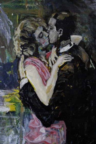 Pintura titulada "el beso" por Jorge Blanco, Obra de arte original, Acuarela