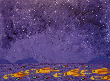 Картина под названием "Pacific Sky" - Jorge Gonzalez, Подлинное произведение искусства, Акрил Установлен на Деревянная рама…
