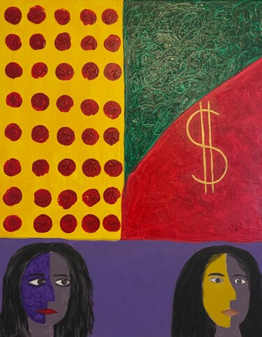 Картина под названием "Sisters at Art Basel" - Jorge Gonzalez, Подлинное произведение искусства, Акрил Установлен на Деревян…