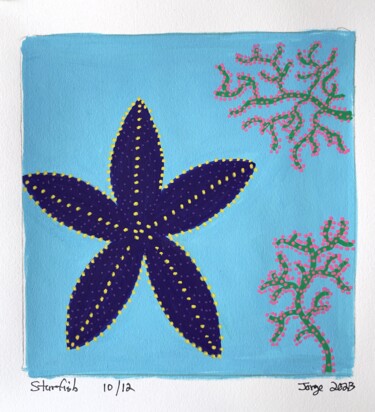 Ζωγραφική με τίτλο "Starfish 10/12" από Jorge Gonzalez, Αυθεντικά έργα τέχνης, Ακρυλικό
