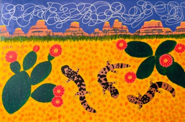 「Sedona Nights」というタイトルの絵画 Jorge Gonzalezによって, オリジナルのアートワーク, アクリル ウッドストレッチャーフレームにマウント