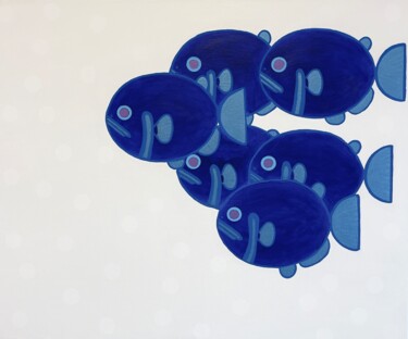 "Amazon Blue" başlıklı Tablo Jorge Gonzalez tarafından, Orijinal sanat, Akrilik Ahşap Sedye çerçevesi üzerine monte edilmiş