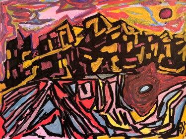 Painting titled "Cordillère des Ande…" by Jorge Orellana Benado, Original Artwork, Ink