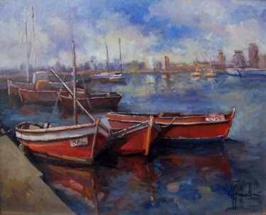 Pintura titulada "Tres Barcas" por Jorge Pizzanelli, Obra de arte original