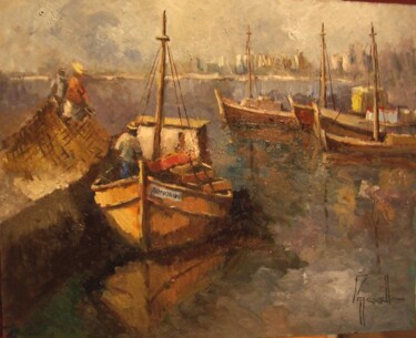 Pintura titulada "Barcas mejilloneras" por Jorge Pizzanelli, Obra de arte original