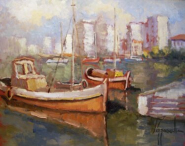 Pintura titulada "Barcas" por Jorge Pizzanelli, Obra de arte original
