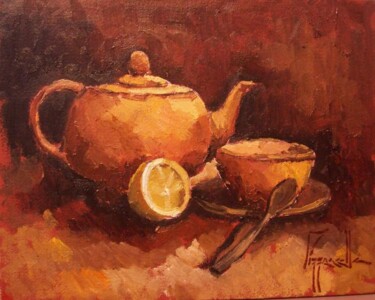 Pintura titulada "Tetera y limón" por Jorge Pizzanelli, Obra de arte original