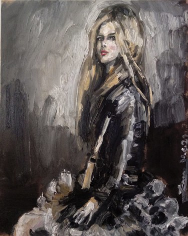 Painting titled "Avril" by Jorge Quiros, Original Artwork, Oil
