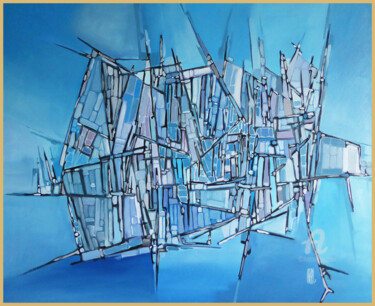 Painting titled "Séisme urbain" by Jorge Coelho, Original Artwork, Oil