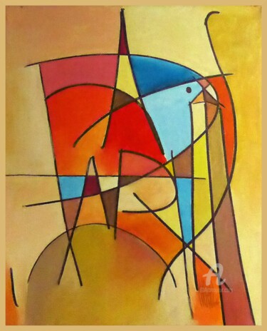 Malerei mit dem Titel "Ville lumière" von Jorge Coelho, Original-Kunstwerk, Öl