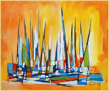 Peinture intitulée "Orange à mer" par Jorge Coelho, Œuvre d'art originale, Acrylique