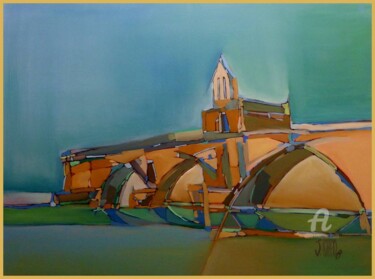 Peinture intitulée "Le pont Benezet" par Jorge Coelho, Œuvre d'art originale, Huile