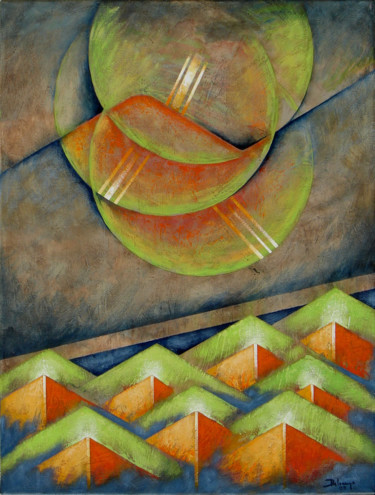 Painting titled "corazon-americano-0…" by Jorge Luis De Lorenzo, Original Artwork, Acrylic