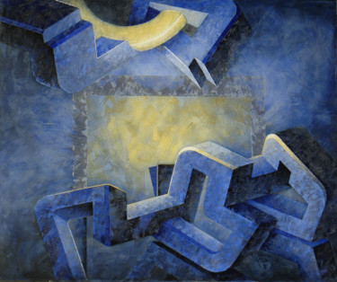 Painting titled "el-portal-y-el-anil…" by Jorge Luis De Lorenzo, Original Artwork, Acrylic