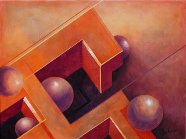 Painting titled "mundos-paralelos-y-…" by Jorge Luis De Lorenzo, Original Artwork, Acrylic