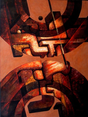 Painting titled "el-hueso-de-america…" by Jorge Luis De Lorenzo, Original Artwork, Acrylic