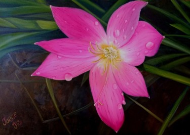 Pintura intitulada "Flor Solitária" por Jorge Junior, Obras de arte originais, Tinta