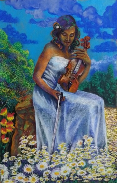 Painting titled "Sinfonia do Sonho" by Jorge Ferreira, Original Artwork, Pastel