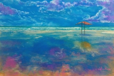 Pintura intitulada "Horizonte Plano" por Jorge Ferreira, Obras de arte originais, Pastel