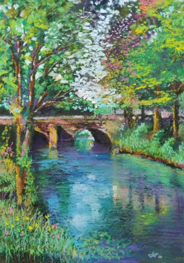 Paisagem Pintura intitulada "Paisagem" por Jorge Ferreira, Obras de arte originais, Pastel