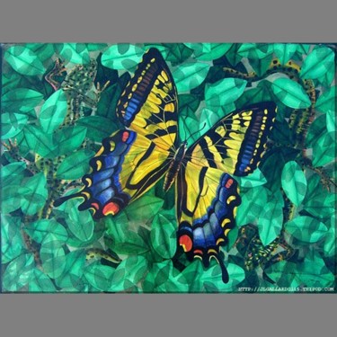 Peinture intitulée "Butterfly" par Jorge Gallardo, Œuvre d'art originale, Huile