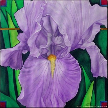 Peinture intitulée "Iris" par Jorge Gallardo, Œuvre d'art originale, Huile