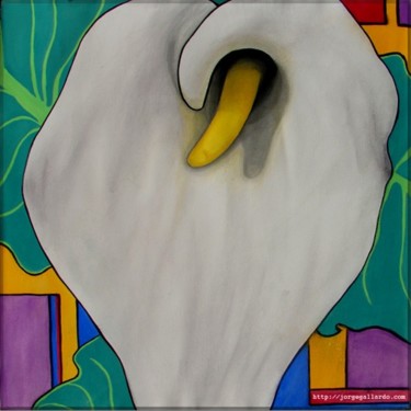 Картина под названием "Calla Lily" - Jorge Gallardo, Подлинное произведение искусства, Масло