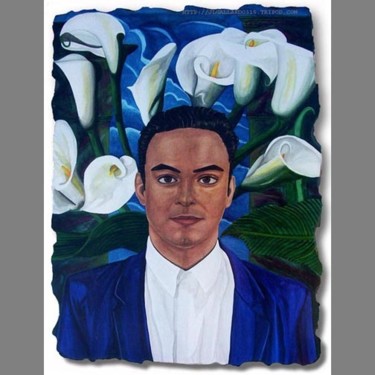Peinture intitulée "Self Portrait with…" par Jorge Gallardo, Œuvre d'art originale, Huile