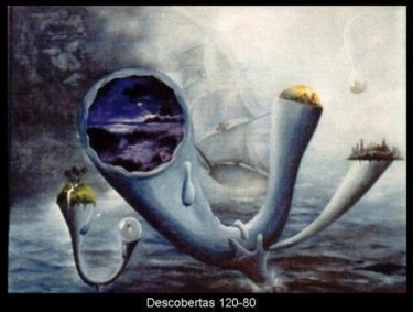 Pintura intitulada "descobertas" por Jorgemiguele, Obras de arte originais, Óleo