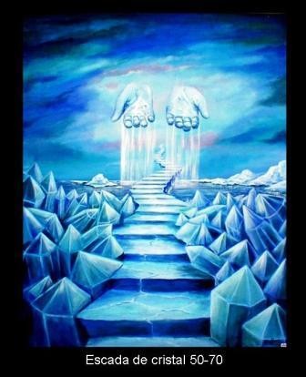 Painting titled "escada de cristal" by Jorgemiguele, Original Artwork, Oil
